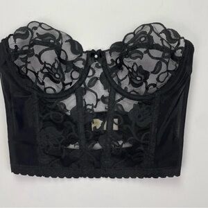 Vintage Victoria's Secret Gold Label black lace bustier